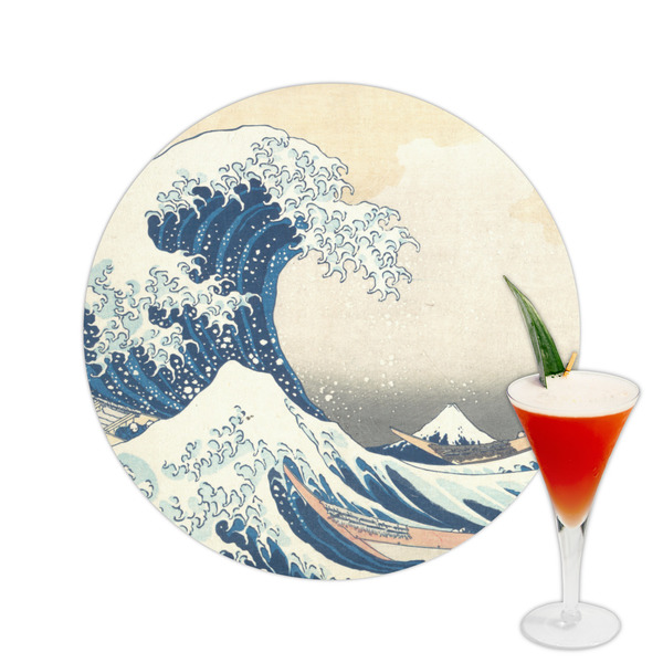 Custom Great Wave off Kanagawa Printed Drink Topper -  2.5"