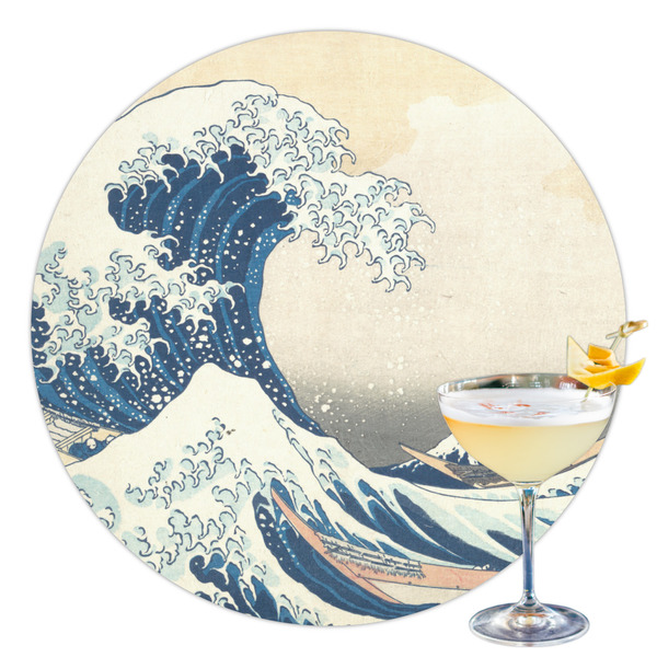 Custom Great Wave off Kanagawa Printed Drink Topper - 3.5"