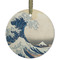 Great Wave off Kanagawa Frosted Glass Ornament - Round