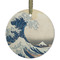 Great Wave off Kanagawa Flat Glass Ornament - Round