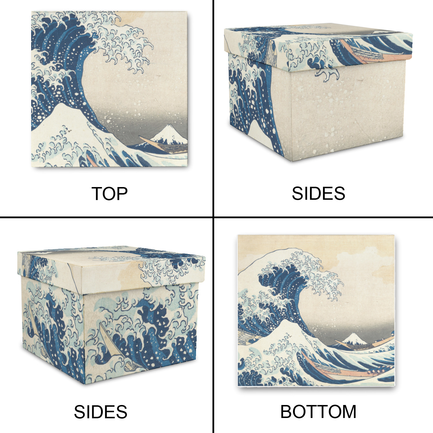 Custom Great Wave off Kanagawa Gift Box with Lid - Canvas Wrapped