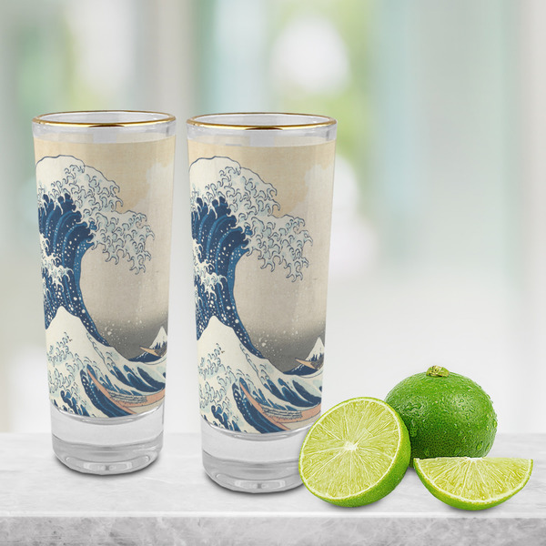 Great Wave off Kanagawa Glass Shot Glass - 2 oz - LIFESTYLE