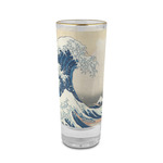 Great Wave off Kanagawa 2 oz Shot Glass -  Glass with Gold Rim - Set of 4