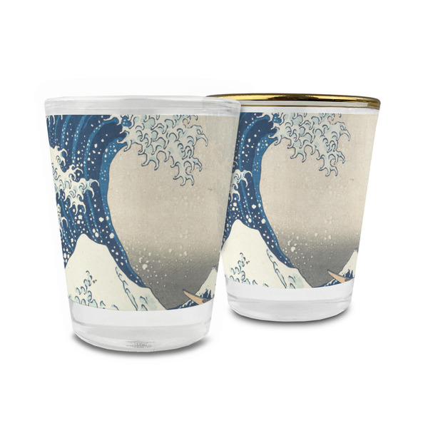 Custom Great Wave off Kanagawa Glass Shot Glass - 1.5 oz