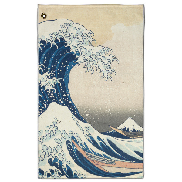 Custom Great Wave off Kanagawa Golf Towel - Poly-Cotton Blend
