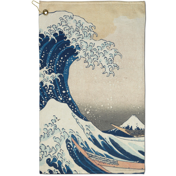 Custom Great Wave off Kanagawa Golf Towel - Poly-Cotton Blend - Small
