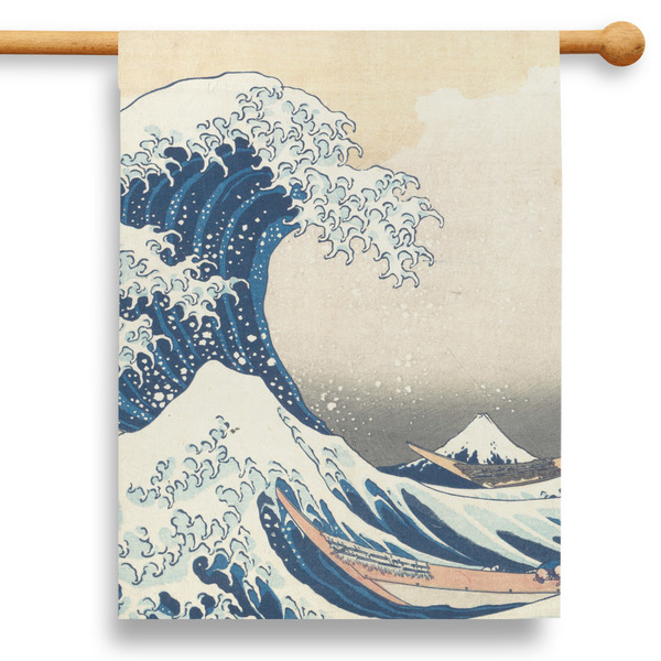 Custom Great Wave off Kanagawa 28" House Flag - Single Sided