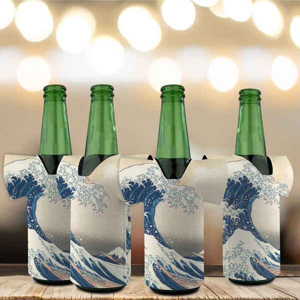 Great Wave off Kanagawa Jersey Bottle Cooler - Set of 4 - LIFESTYLE