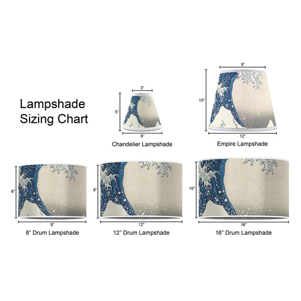 Great Wave off Kanagawa Lampshade Sizing Chart