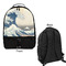 Great Wave off Kanagawa Large Backpack - Black - Front & Back View