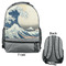 Great Wave off Kanagawa Large Backpack - Gray - Front & Back View