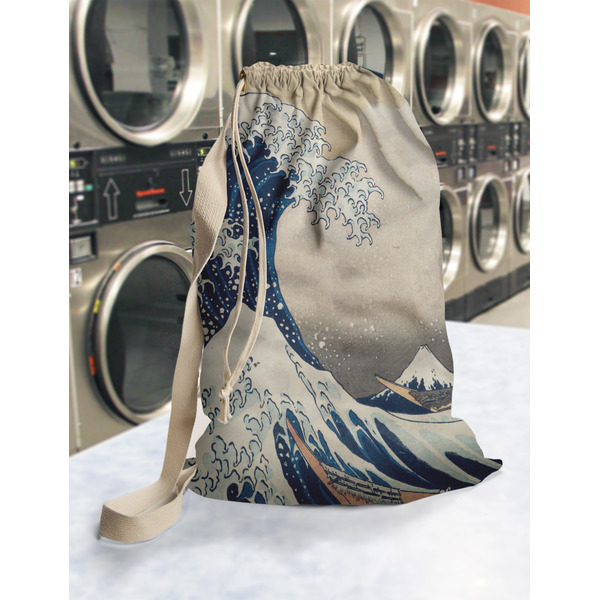 Great Wave off Kanagawa Laundry Bag in Laundromat