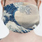 Great Wave off Kanagawa Mask - Pleated (new) Front View on Girl