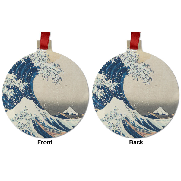 Great Wave off Kanagawa Metal Ball Ornament - Front and Back
