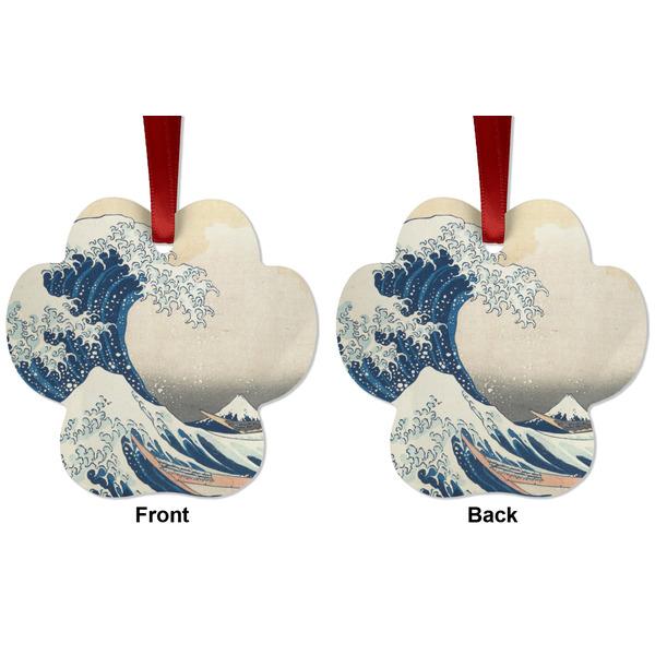 Great Wave off Kanagawa Metal Paw Ornament - Front and Back