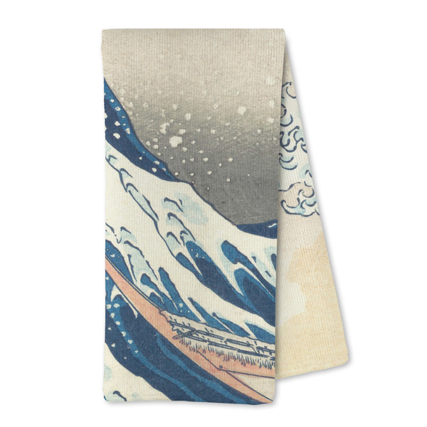 Custom Great Wave off Kanagawa Kitchen Towel - Microfiber