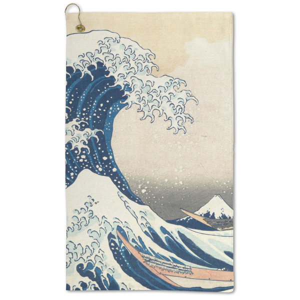 Custom Great Wave off Kanagawa Microfiber Golf Towel - Large