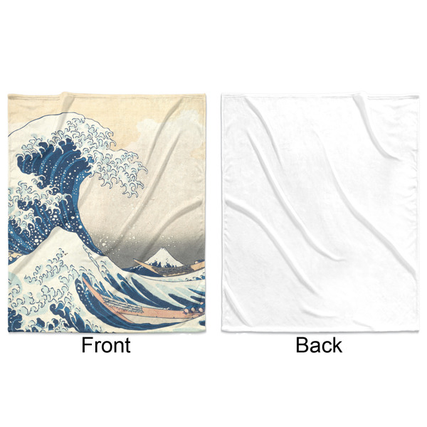 Great Wave off Kanagawa Minky Blanket - 50"x60" - Single Sided - Front & Back