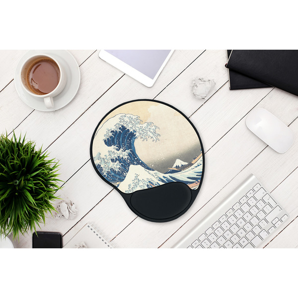 Great Wave off Kanagawa Mouse Pad with Wrist Rest - LIFESYTLE 1