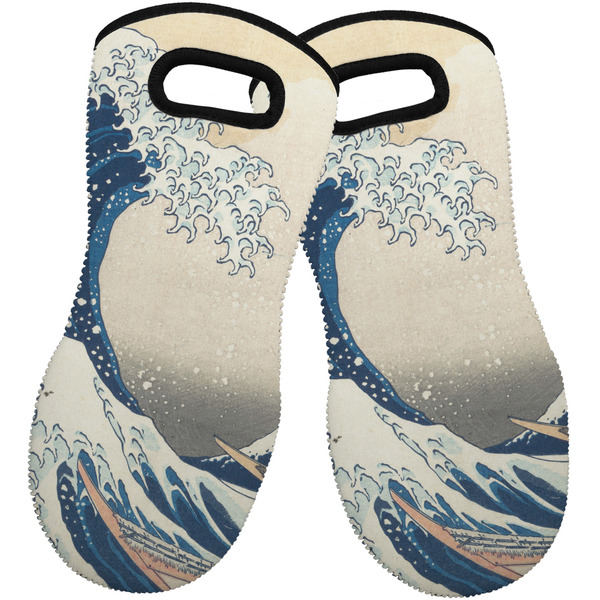 Custom Great Wave off Kanagawa Neoprene Oven Mitts - Set of 2