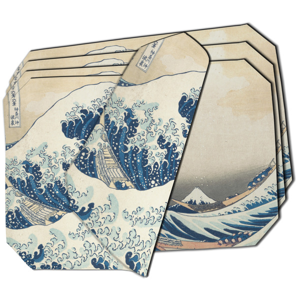 Custom Great Wave off Kanagawa Dining Table Mat - Octagon - Set of 4 (Double-SIded)