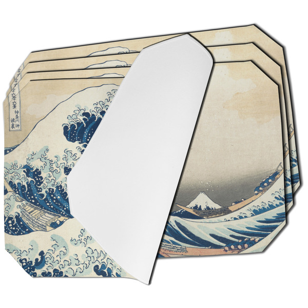 Custom Great Wave off Kanagawa Dining Table Mat - Octagon - Set of 4 (Single-Sided)