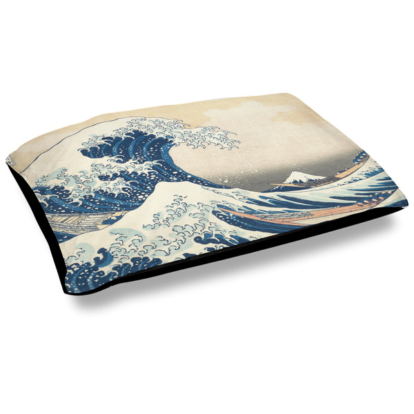 Custom Great Wave off Kanagawa Outdoor Dog Bed - Large