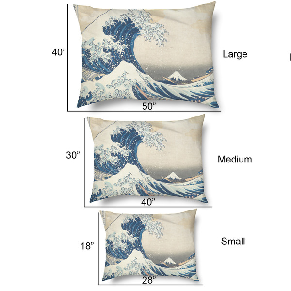 Great Wave off Kanagawa Outdoor Dog Beds - SIZE CHART