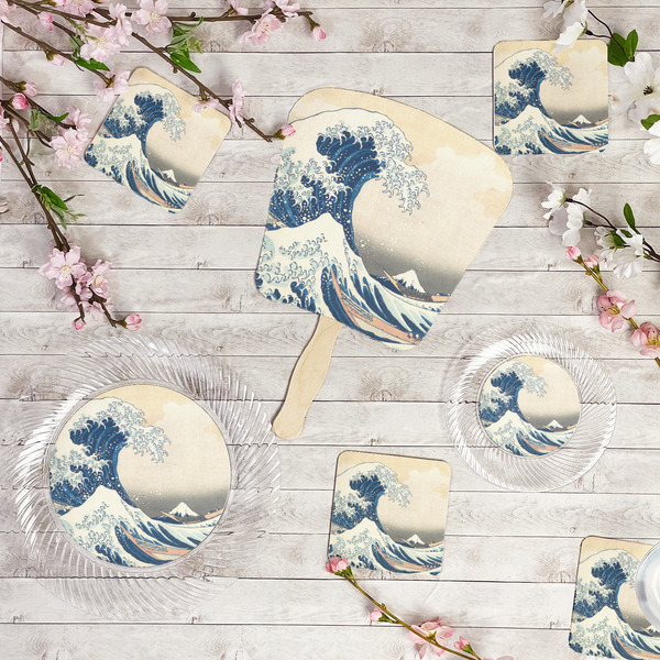 Great Wave off Kanagawa Party Supplies Combination Image - All items - Plates, Coasters, Fans