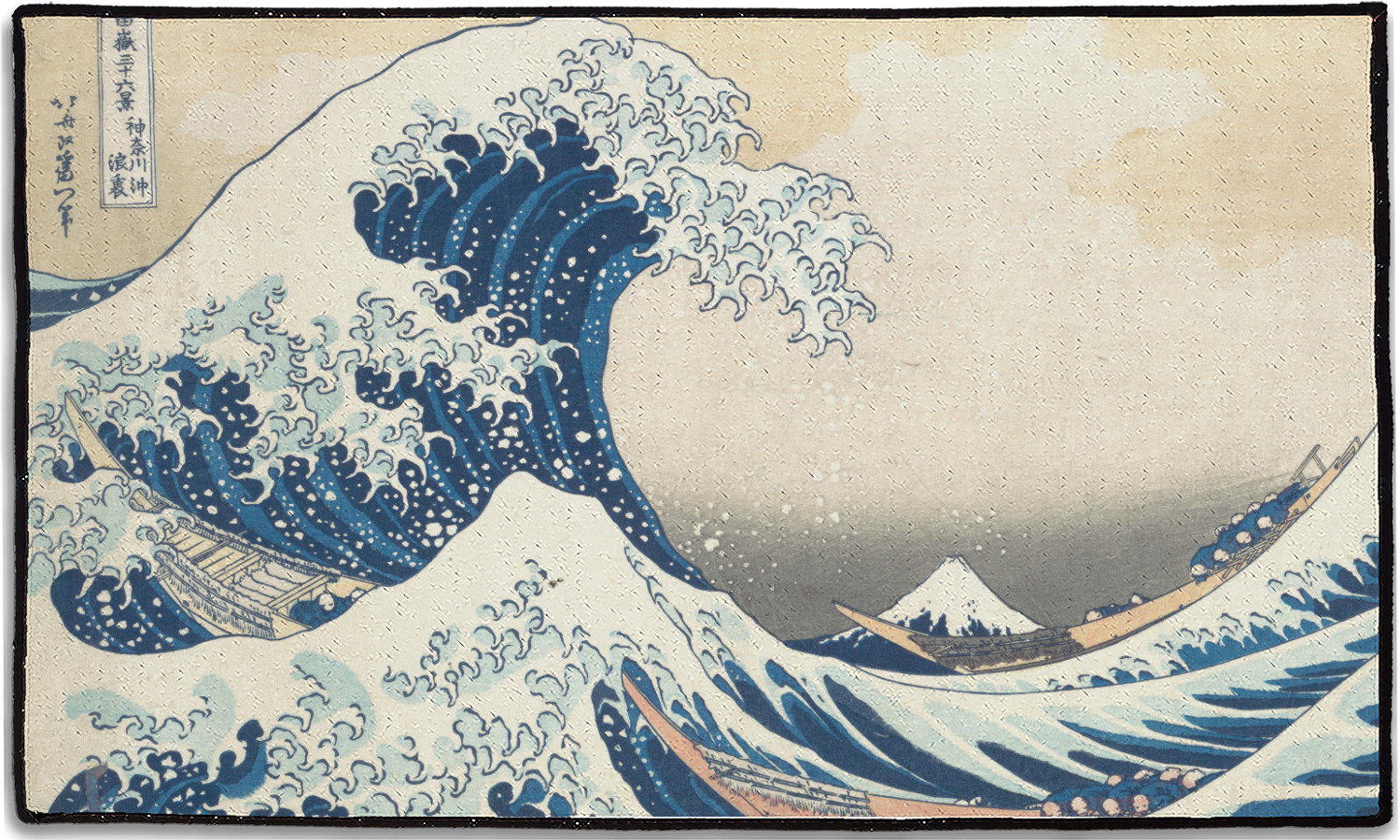 Custom Great Wave off Kanagawa Door Mat | YouCustomizeIt