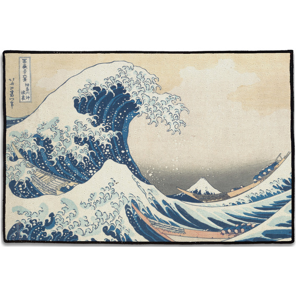 Custom Great Wave off Kanagawa Door Mat - 36"x24"