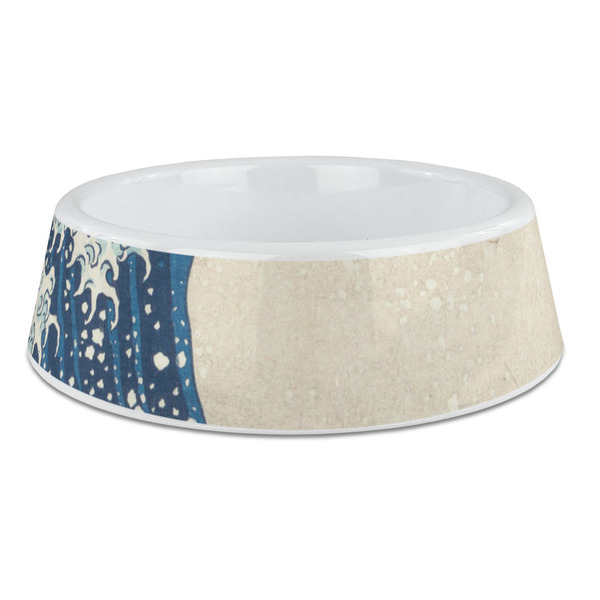 Custom Great Wave off Kanagawa Plastic Dog Bowl - Large