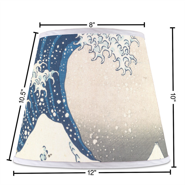 Great Wave off Kanagawa Poly Film Empire Lampshade - Dimensions
