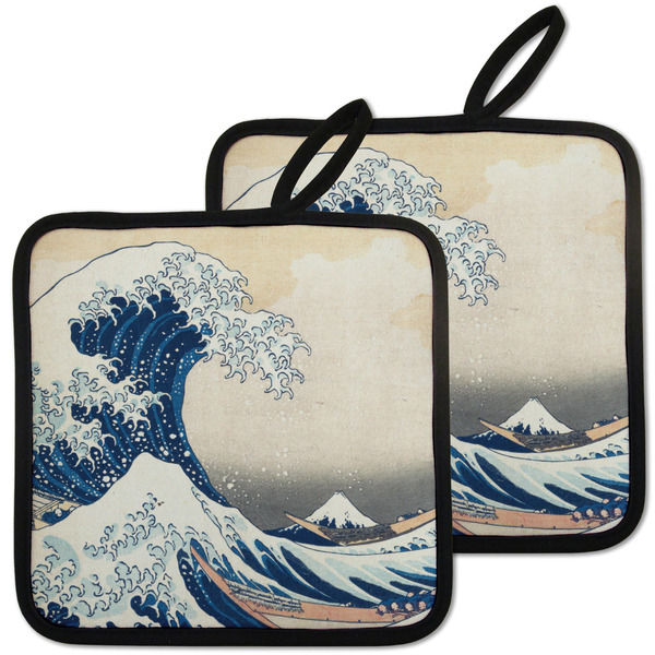 Custom Great Wave off Kanagawa Pot Holders - Set of 2