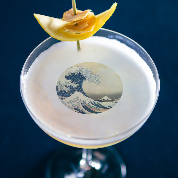 Great Wave off Kanagawa Printed Drink Topper - Small - In Context