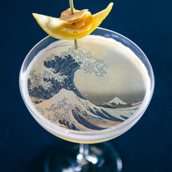 Great Wave off Kanagawa Printed Drink Topper - XLarge - In Context
