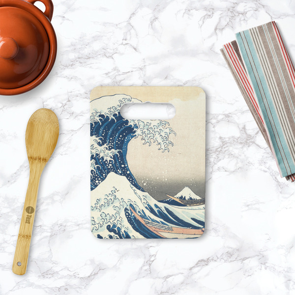 Great Wave off Kanagawa Rectangle Trivet with Handle - LIFESTYLE