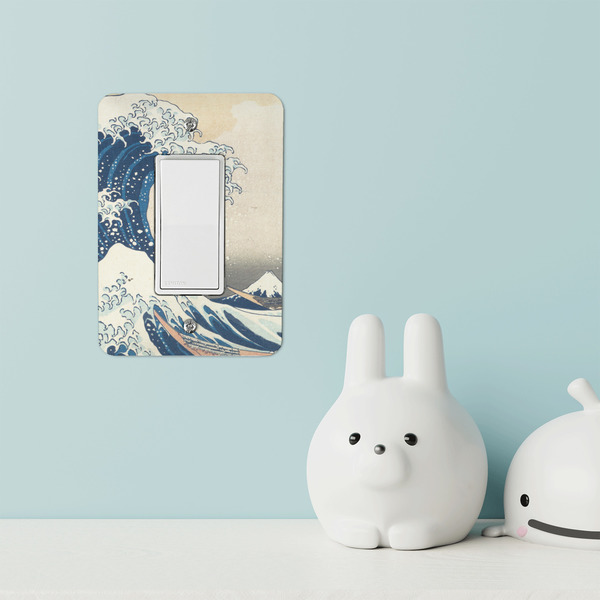 Great Wave off Kanagawa Rocker Light Switch Covers - Single - IN CONTEXT