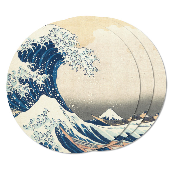 Great Wave off Kanagawa Round Fridge Magnet - THREE