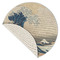 Great Wave off Kanagawa Round Linen Placemats - Front (folded corner single sided)