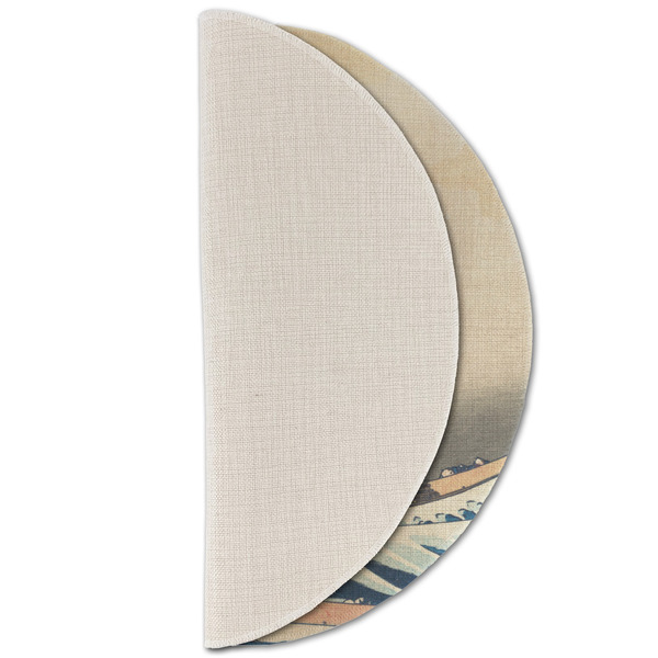 Great Wave off Kanagawa Round Linen Placemats - HALF FOLDED (single sided)