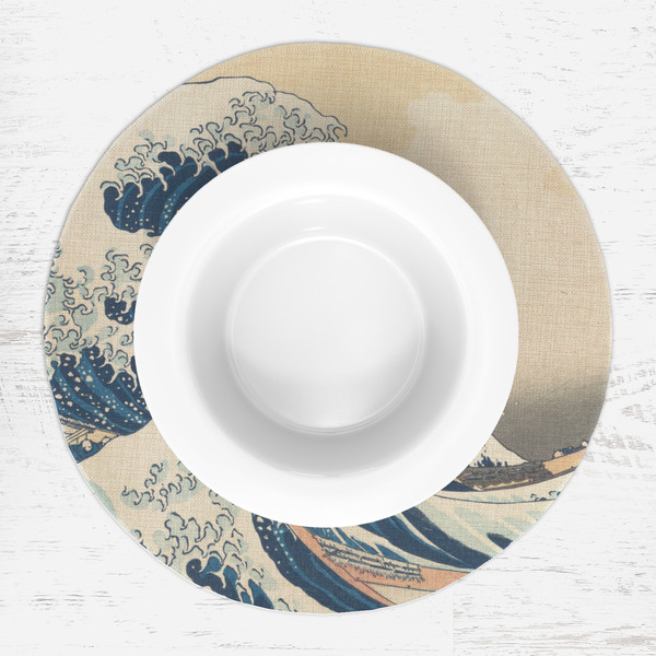Great Wave off Kanagawa Round Linen Placemats - LIFESTYLE (single)