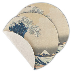 Great Wave off Kanagawa Round Linen Placemat - Single Sided - Set of 4