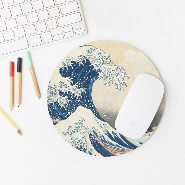 Great Wave off Kanagawa Round Mousepad - LIFESTYLE 2