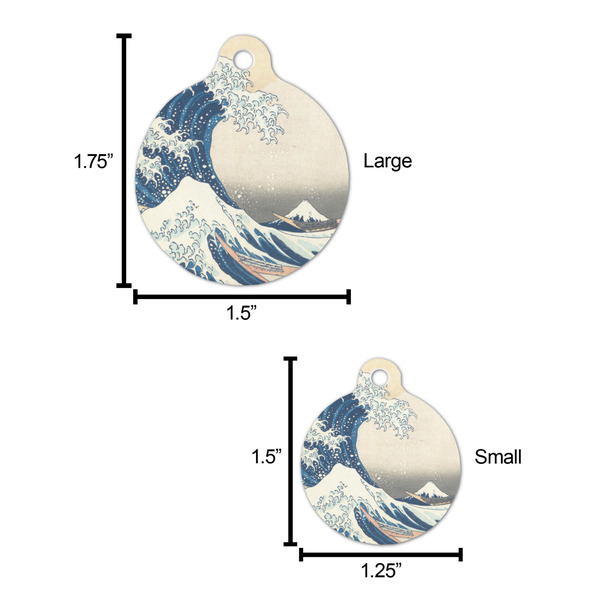 Great Wave off Kanagawa Round Pet ID Tag - Large - Comparison Scale