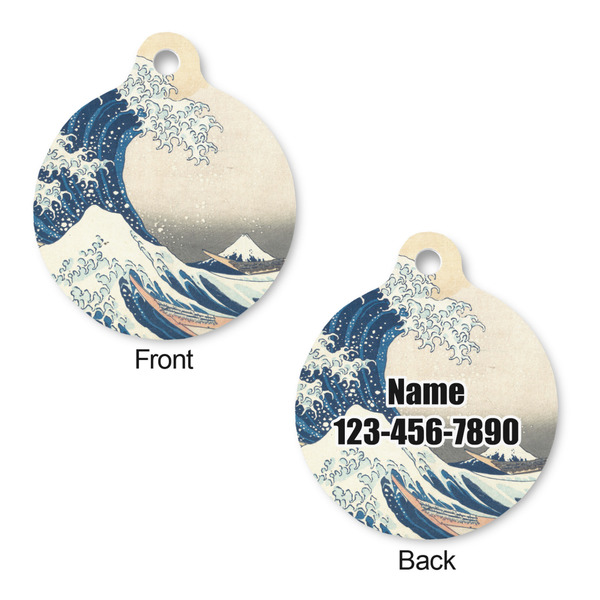 Great Wave off Kanagawa Round Pet Tag - Front & Back
