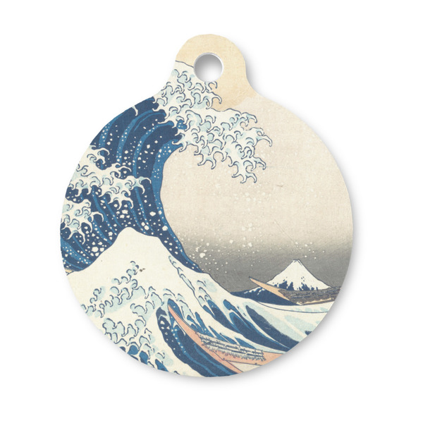 Custom Great Wave off Kanagawa Round Pet ID Tag - Small