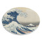 Great Wave off Kanagawa Round Stone Trivet - Angle View