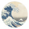 Great Wave off Kanagawa Round Stone Trivet - Front View