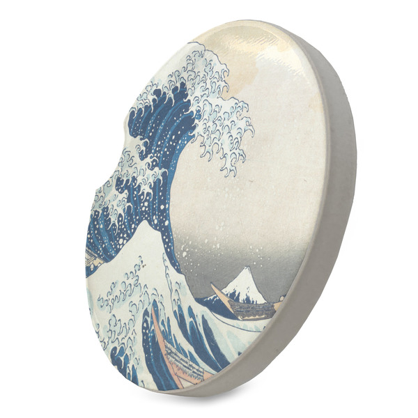 Great Wave off Kanagawa Sandstone Car Coaster - STANDING ANGLE